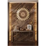 VELAKON MODERN LÜKS DUVAR SAATİ AHŞAP&PLEKSİ 50*50 CM SESSİZ AKAR MEKANİZMA