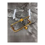 velanee Amber Taşlı Gold Metal Çanta Bursu 15 cm