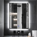 Velano Led'li Lazer Kumlamalı Lavabo & Banyo Aynası (Dokunmatik Sensörlü) beyaz led 100 x 75
