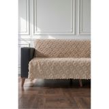 VELANORA HOME Camel Renk Koltuk Örtüsü 175x215 cm Çekyat Örtüsü Premium Şönil Jakar Kumaş Kaydırmaz, Yıkanabilir**