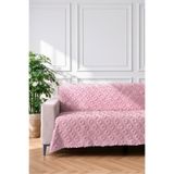 VELANORA HOME PEMBE Koltuk Örtüsü 175x215 cm Çekyat Örtüsü Premium Şönil Jakar Kumaş Kaydırmaz, Yıkanabilir