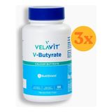Velavit V-Butyrate Calcium - Kalsiyum Bütirat Içeren Takviye Edici Gıda - 30 Kapsül - 3 Kutu (Toplam 90 Kapsül) - Dezenfektan Hediyeli (%72 Alkol)