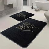 Veldena Gizli Yüz 2li Banyo Paspas Takımı (Siyah, 50x80)