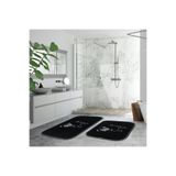 Veldena Köpekli Desen 2li Banyo Paspas Takımı, 50x80 cm, Siyah