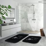 Veldena Köpekli Desen 2li Banyo Paspas Takımı (Siyah, 60x100)