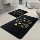 Veldena Panda Desen 2'li Banyo Paspas Takımı (Siyah, 50x80)