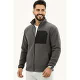 Veleno Füme Erkek Softshell Anti Peeling Polar Ceket 3 Cepli Tam Fermuarlı Ön Parça Detaylı
