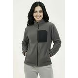 Veleno Füme Kadın Softshell Anti Peeling Polar Ceket 3 Cepli Tam Fermuarlı Ön Parça Detaylı - Regular Fit