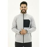 Veleno Gri Erkek Softshell Anti Peeling Polar Ceket 3 Cepli Tam Fermuarlı Ön Parça Detaylı