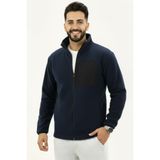 Veleno Lacivert Erkek Softshell Anti Peeling Polar Ceket 3 Cepli Tam Fermuarlı Ön Parça Detaylı
