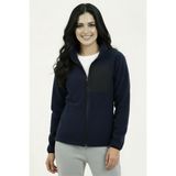 Veleno Lacivert Kadın Softshell Anti Peeling Polar Ceket 3 Cepli Tam Fermuarlı Ön Parça Detaylı - 2XL - Regular Fit
