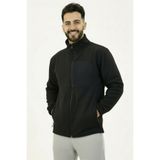 Veleno Siyah Erkek Softshell Anti Peeling Polar Ceket 3 Cepli Tam Fermuarlı Ön Parça Detaylı