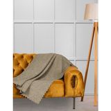 Velerde Home Jakar Şönil Kaymaz Koltuk Örtüsü Şalı Standart En 175CM x Boy 215CM Kolları Bej - 175 x 215 cm