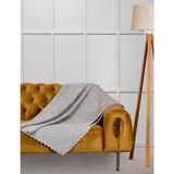 Velerde Home Jakar Şönil Kaymaz Koltuk Örtüsü Şalı Standart En 175CM x Boy 215CM Kolları Gri - 175 x 215 cm