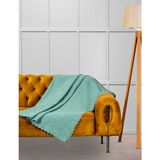 Velerde Home Jakar Şönil Kaymaz Koltuk Örtüsü Şalı Standart En 175CM x Boy 215CM Su Yeşili - 175 x 215 cm
