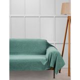 Velerde Home Jakar Şönil Kaymaz Koltuk Örtüsü Şalı Standart En 175CM x Boy 300CM Kollarıda Kapatır Su Yeşili - 175 x 300 cm