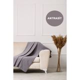 VELERDE HOME Velerde Antrasit Şönil Çift Taraflı Çekyat Koltuk Örtüsü Şalı
