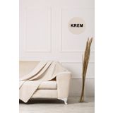 VELERDE HOME Velerde Krem Şönil Çift Taraflı Çekyat Koltuk Örtüsü Şalı