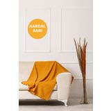 VELERDE HOME Velerde Sarı Şönil Çift Taraflı Çekyat Koltuk Örtüsü Şalı