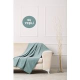 VELERDE HOME Velerde Su Yeşili Şönil Çift Taraflı Çekyat Koltuk Örtüsü Şalı