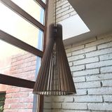 Veletto Dekoratif Ahşap Ceviz Avize - Italyan Tasarımı Modern ve Şık Aydınlatma Çözümü 60 cm Iç Mekan - 1