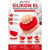 Velform Silikon El Stres ve Rehabilitasyon Aleti Egzersiz El Güçlendirme Sarı - Çok Yumuşak - Kırmızı