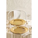 Veliday 6 Adet Davet Gold Metal Supla Tabak 35 cm - Premıum Metal Supla Servis Tabak