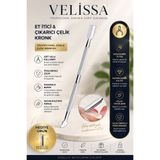 velissa Çelik Çift Uçlu Tırnak Eti İtici Paslanmaz, Metal Kronk, Bakım Aracı