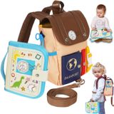 Velladventure Yeni yürümeye başlayan çocuklar için meşgul sırt çantası - 1-3 çocuklar için meşgul kitap - seyahat tasması - çocuk seyahat çantası - erkek ve kız çocuklar için, Kremalı Tan, Small,