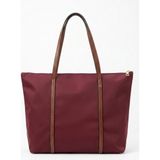 Vellamour Kadın Bordo Büyük Boy Omuz Çantası – Fermuarlı Günlük Tote Bag - Bordo-24862