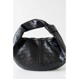 Vellamour Kadın Siyah Örgü Desenli Omuz Çantası – Şık Hobo Bag - Siyah - 3