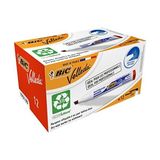 Velleda 1751 Eco Kesik Uçlu Beyaz Tahta Kalemi, Kırmızı, 12'li Kutu, 3,7 mm ile 5,5 mm Kalın Uç,kuru Silinebilir Mürekkep - Standart