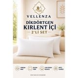 Vellenza 2'li Premium Dikdörtgen Kırlent İçi %100 Saf Silikon Elyaf Dolgulu Yumuşak Dolgun Koltuk Kanepe Bel Yastığı İç Yastık