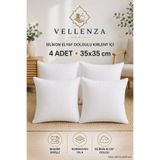 Vellenza 4 Adet 35x35 cm Kare Kırlent İçi Silikon Elyaf Dolgulu Yumuşak Dekoratif İç Yastık