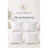 Vellenza 4'lü Premium Kare Kırlent İçi %100 Saf Silikon Elyaf Dolgulu Yumuşak Dolgun Koltuk Kanepe Dekoratif İç Yastık