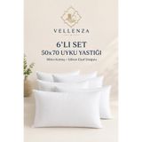 Vellenza 6’lı 50x70 Uyku Yastığı – Mikro Kumaş, Saf Silikon Elyaf Dolgulu, Yumuşak ve Dolgun