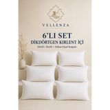 Vellenza 6'lı Premium Dikdörtgen Kırlent İçi %100 Saf Silikon Elyaf Dolgulu Yumuşak Dolgun Koltuk Kanepe Bel Yastığı İç Yastık