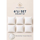 Vellenza 6'lı Premium Kare Kırlent İçi %100 Saf Silikon Elyaf Dolgulu Yumuşak Dolgun Koltuk Kanepe Dekoratif İç Yastık