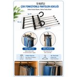 VELLESERAY'S HOME 5 Katlı Çok Fonksiyonlu Pantolon Askılığı