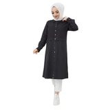 VELLICHOR Baskı Detaylı Tunik- Açık Mavi Antrasit-227 44