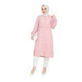 VELLICHOR Medine Ipeği Tunik- Pudra Pudra-777 36