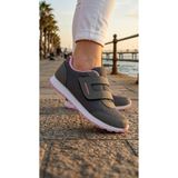 VELLINA Kadın Füme Pembe Tek Cırtlı Casual Rahat Taban Konforlu Yumuşak Yürüyüş Günlük Sneaker Spor Ayakkabı