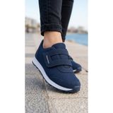 VELLINA Kadın Lacivert Tek Cırtlı Casual Rahat Taban Konforlu Yumuşak Yürüyüş Günlük Sneaker Spor Ayakkabı