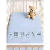 Vellista Home Collection %100 Pamuklu Lastikli Penye Bebek Çarşafı Park Yatak 60×120 70×110 70×120 70×130 70×140 - Mavi