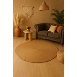 VELLORA HOME Jüt Halı Yuvarlak Hasır Halı Kilim Yolluk