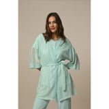 VELMİORA HOMEWEAR Kadın 3'Lü Sabahlıklı Viskon Rahat Ve Esnek Çini Detay Zarif Pijama Takımı