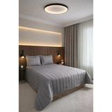 Velmira Jakarlı Kadife Elyaf Dolgulu Yatak Örtüsü 240X240 Cm Gri