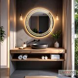 Velmira Led'li Lazer Kumlamalı Lavabo & Banyo Aynası (Dokunmatik Sensörlü) günışığı ledli 70 x 70