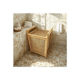 Velmora Ahşap Bambu Klasik , 40X35X60 Cm, Kumaş Çantalı | Çamaşır Sepeti