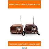 Velmora Ahşap Retro Tasarımlı Bluetooth ve USB Girişli Güneş Enerjili Radyo | Dekoratif Obje ve Biblo